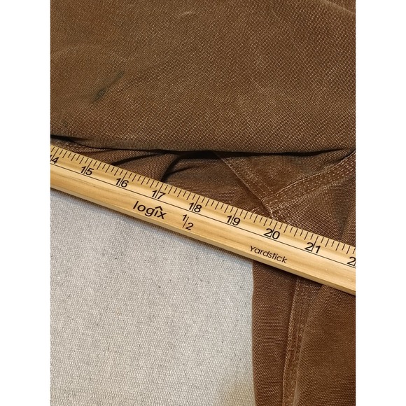 Carhartt Active Jacket Mens Brown Cotton Duck Canvas Insulated Hooded Work Coat - Picture 7 of 13